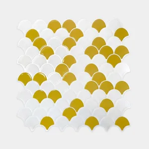 Placas 3D Fishscale Amarillo y Blanco Pack x5