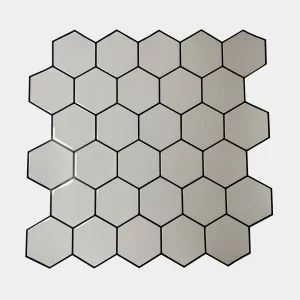 Placas 3D Hexagonal Chico Gris Claro Pack x5