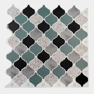 Placas 3D Ogee Tonos Verdes y Blanco Pack x5