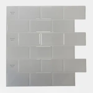 Placas 3D Subway Gris Claro Pack x5