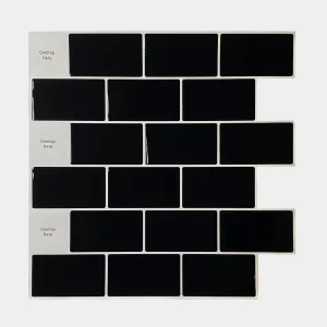 Placas 3D Subway Negro Pack x5