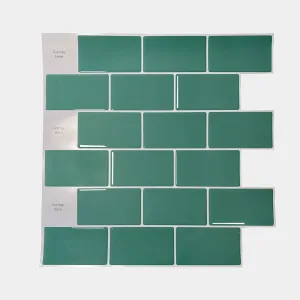 Placas 3D Subway Verde Agua Pack x5