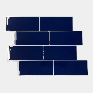 Placas 3D Subway Grande Azul Oscuro Pack x5