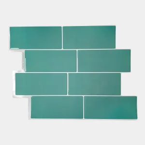 Placas 3D Subway Grande Verde Agua Pack x5