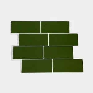Placas 3D Subway Grande Verde Oscuro Pack x5
