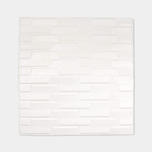 Placa 3D Rectangulos Irregulares Blanco Pack x5