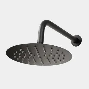 Flor de Ducha Redonda Negra 20 cm