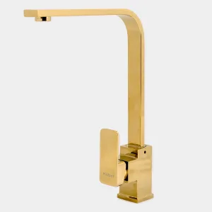 Canilla Cuello Curvo Plano Dorada