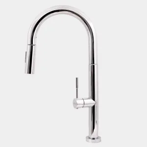 Canilla Monocomando Cuello Curvo Extensible Alta