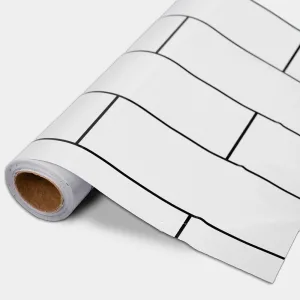 Empapelado Vinílico Rollo Autoadhesivo Subway Blanco